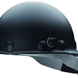 Fibre-Metal by Honeywell P2AQRW11A000 Super Eight Fiber Glass Cap Style Ratchet Hard Hat with Quick-Lok, Black, Medium