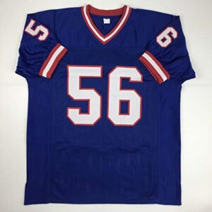 Autographed/Signed Lawrence Taylor New York Blue Football Jersey JSA COA