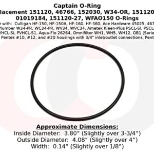 Captain O-Ring - Replacement 151120 O-Ring compatible with Pentek Water Filter Housing (3 Pack) [also called 152030, W34-OR, WFAO150, etc)