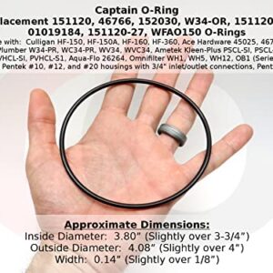 Captain O-Ring - Replacement 151120 O-Ring compatible with Pentek Water Filter Housing (3 Pack) [also called 152030, W34-OR, WFAO150, etc)