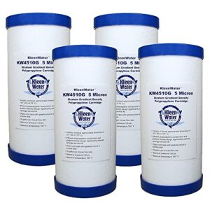 kleenwater kw4510g meltblown dirt rust and sediment water filter replacement cartridges, set of 4