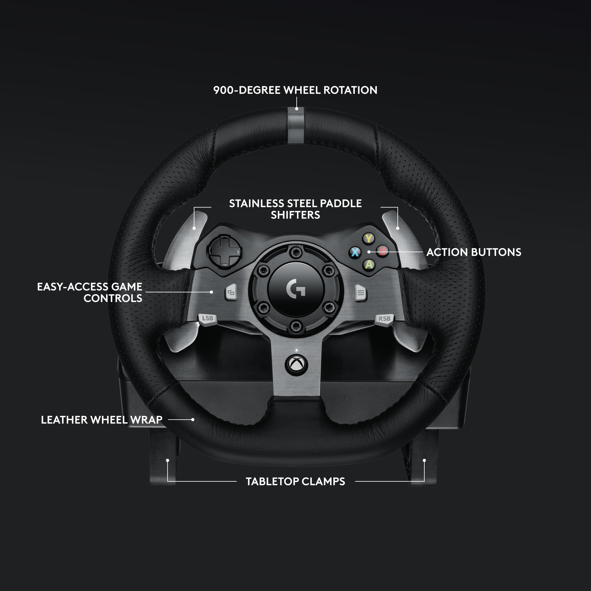 Logitech G920 Driving Force Racing Wheel and Pedals, Force Feedback + Logitech G Driving Force Shifter - Xbox Series X|S, Xbox One and PC, Mac - Black