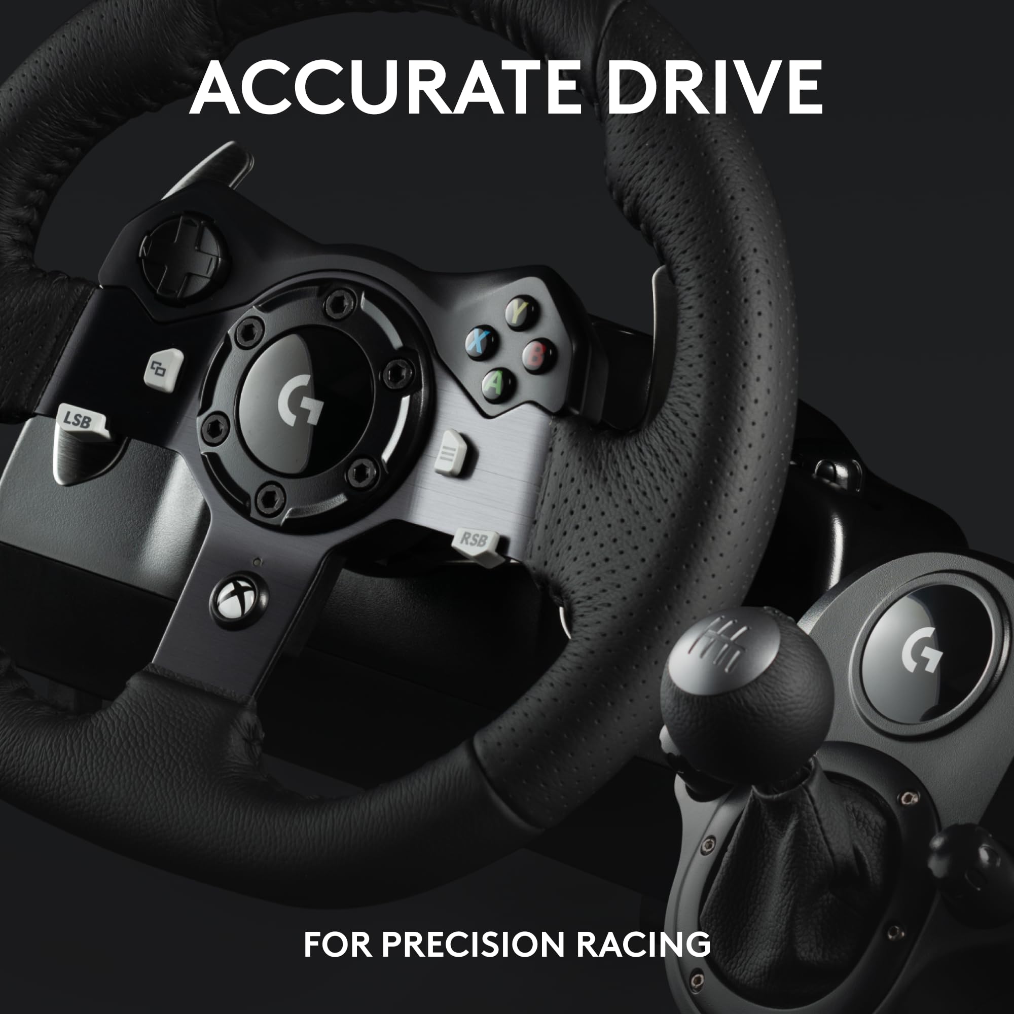 Logitech G920 Driving Force Racing Wheel and Pedals, Force Feedback + Logitech G Driving Force Shifter - Xbox Series X|S, Xbox One and PC, Mac - Black