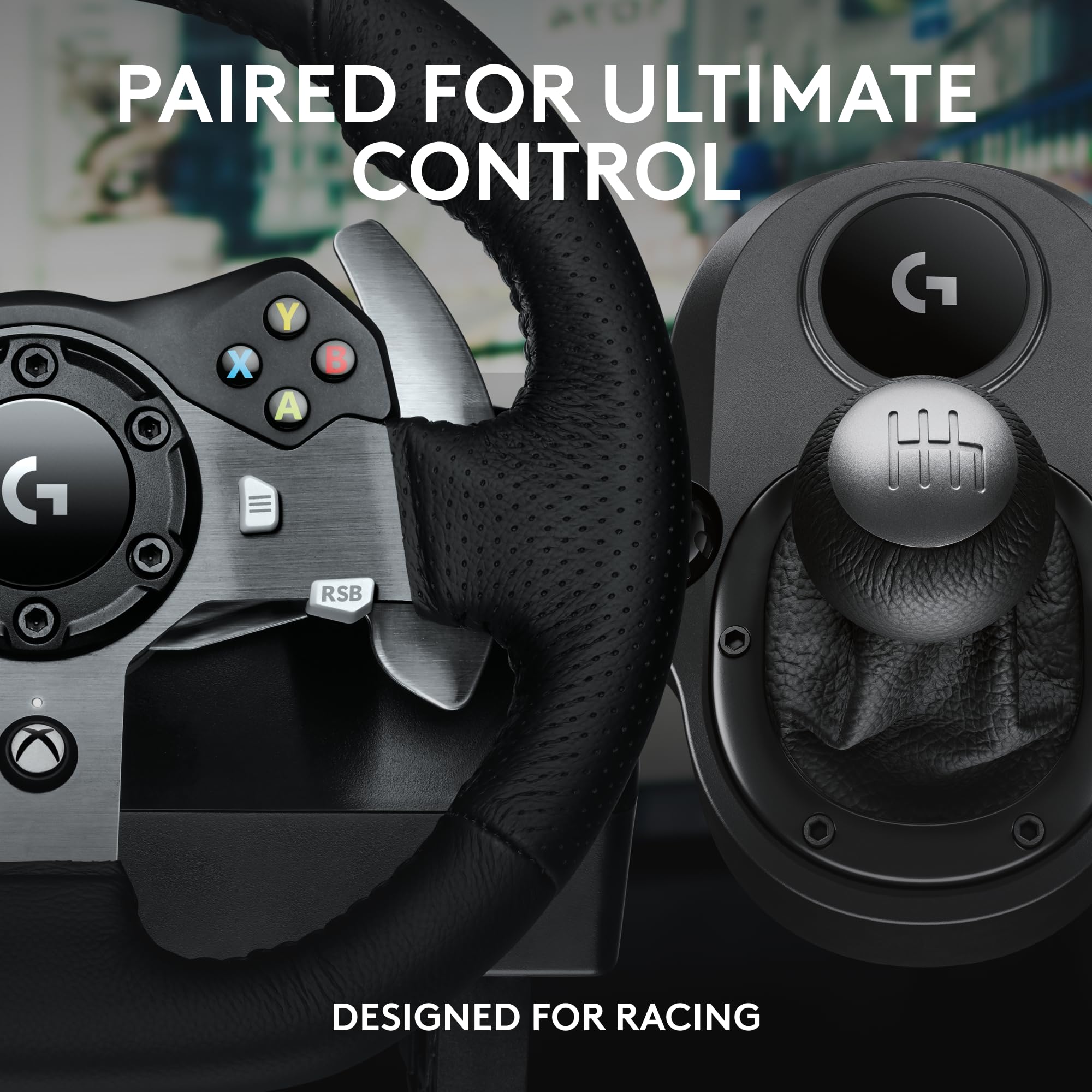 Logitech G920 Driving Force Racing Wheel and Pedals, Force Feedback + Logitech G Driving Force Shifter - Xbox Series X|S, Xbox One and PC, Mac - Black