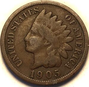 1905 p indian head cent penny seller good