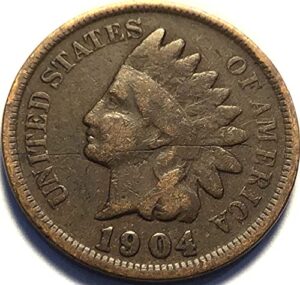 1904 p indian head cent penny seller very good