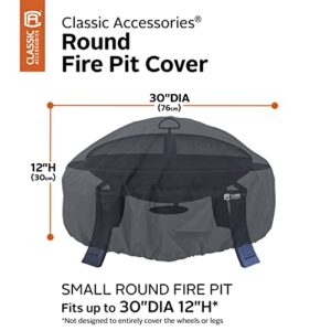 Classic Accessories Water-Resistant 30 Inch Round Fire Pit Cover, Patio Furniture Covers