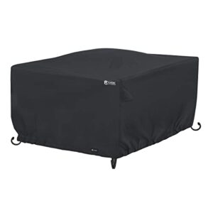 classic accessories water-resistant 42 inch square fire pit table cover, outdoor table cover,black