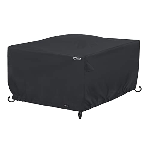 Classic Accessories Water-Resistant 42 Inch Square Fire Pit Table Cover, Outdoor Table Cover,Black