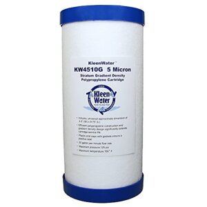 kleenwater filter compatible with pentek dgd-5005, melt blown polypropylene replacement cartridge 4.5 x 10 inch