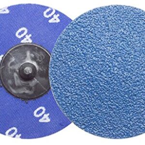 Benchmark Abrasives 3" Quick Change Zirconia Sanding Discs with a Male R-Type Backing Surface Finish Grind Polish Burr Rust Paint Removal Use with Die Grinder (25 Pack) - 40 Grit