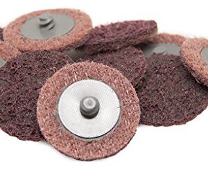 Benchmark Abrasives 2" Quick Change Nylon Surface Conditioning Discs for Sanding Polishing Paint Removal with Male R-Type Backing, Use with Die Grinder - (25 Pack)(Medium)