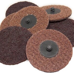 Benchmark Abrasives 3" Quick Change Nylon Surface Conditioning Discs for Sanding Polishing Paint Removal with Male R-Type Backing, Use with Die Grinder - (25 Pack)(Medium)