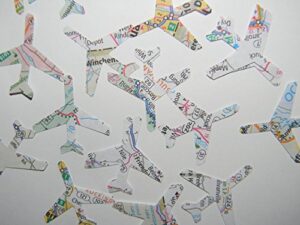 100 road atlas map airplane airplanes confetti hand punched die cuts party decor party supplies