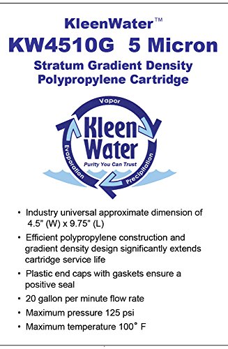 KleenWater Replacement Filter Cartridges, Compatible with GXWH30C, GXWH35F, GXWH40L GE Compatible Filter Multi-Pack, Qty 4, WS03X10039 Replacement O-Ring