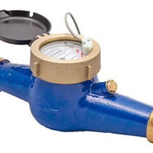 PRM 1-1/4 Inch NPT Multi Jet Water Meter with Pulse Output, Brass Body - Not for Potable Water