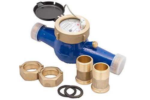 PRM 1 Inch NPT Multi Jet Water Meter with Pulse Output, Brass Body - Not for Potable Water