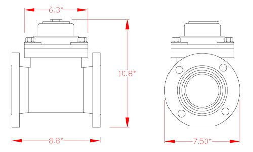 PRM 3 Inch Flanged Multi-Jet Water Meter with Pulse Output, Not for Potable Water