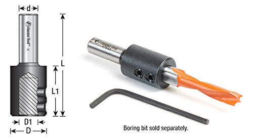 Amana Tool - 47638 10mm Shank Dowel Drill/Boring Bit Adapter for CNC Standard Collet/Tool
