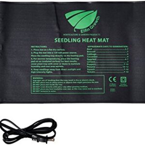 Elfin Growth Durable Waterproof Seedling Heat Mat Warm Hydroponic Heating Pad 10" x 20.75" Mat Only