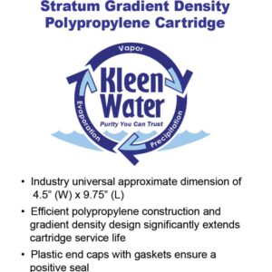 KleenWater Replacement Water Filters Compatible with GE GXWH30C, GXWH35F and GXWH40L, Set of 12, O-rings Compatible with GE Model WS03X10039, Set of 2