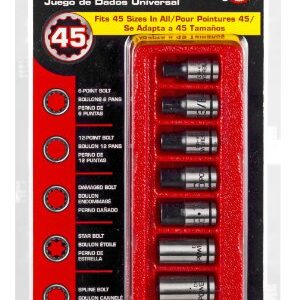 Powerbuilt 8 Piece 1/4" Dr. SAE Spline Socket Set with Storage Tray - 642053