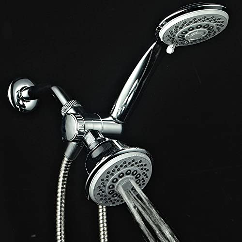 AquaStorm by HotelSpa 30-Setting SpiralFlo 3-Way HIGH PRESSURE Luxury Shower Head/Handheld Showerhead Combo with Water Saving Economy Mode/Chrome