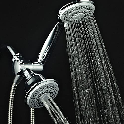 AquaStorm by HotelSpa 30-Setting SpiralFlo 3-Way HIGH PRESSURE Luxury Shower Head/Handheld Showerhead Combo with Water Saving Economy Mode/Chrome