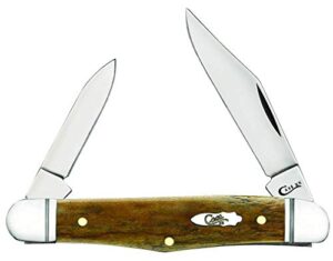 case xx wr pocket knife smooth antique bone half whittler item #58189 - (6208 ss) - length closed: 3 1/4 inches