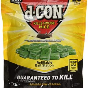 d-CON Refillable Corner Fit Mouse Poison Bait Station, 1 Trap + 20 Bait Refills