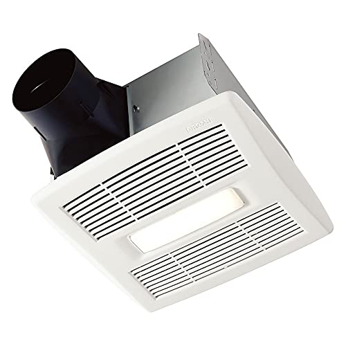 Broan-Nutone AE80BL InVent Series Single-Speed Fan with LED Light, Ceiling Room-Side Installation Bathroom Exhaust Fan, ENERGY STAR Certified, 1.5 Sones, , White , 80 CFM 1.5 Sones