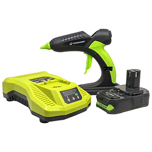 PRO2-60KIT 60 Watt Cordless Professional Heavy Duty Hot Glue Gun Kit-Full Size-Ryobi® Battery & Charger Included