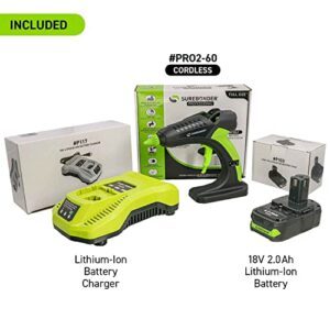 PRO2-60KIT 60 Watt Cordless Professional Heavy Duty Hot Glue Gun Kit-Full Size-Ryobi® Battery & Charger Included