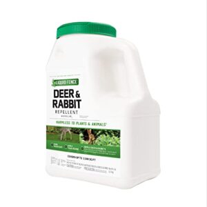liquid fence deer and rabbit repellent granular 5 pounds, harmless to plants and animals(pack of 4)