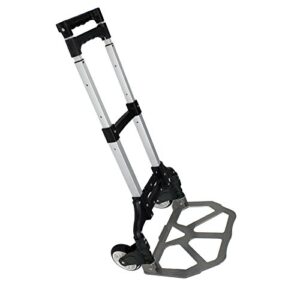 folding hand dolly truck 170 lb capacity aluminum luggage carts w/free bungee cord, collapsible (black)