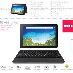 RCA Viking Pro 10" 2-in-1 Tablet 32GB Quad Core with Touchscreen and Detachable Keyboard Google Android 5.0