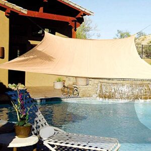 E.share Square 20ft X 20ft Sun Shade Sail Uv Top Canopy Patio Lawn Square Desert Sand UV Block for Outdoor Facility and Activities for Patio Backyard