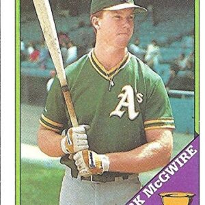 MARK MCGWIRE ROOKIE CARD - 1988 TOPPS BASEBALL ALL STAR ROOKIE BASEBALL CARD #580 (OAKLAND ATHLETICS) FREE SHIPPING