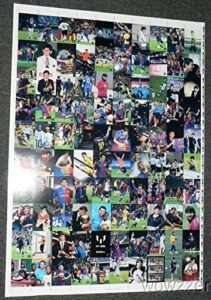 lionel messi official card collection enormous ubelievable uncut sheet! includes 100 cards lionel messi collection set featuring cards with maradona, xavi & more! amazing rare messi collectible!