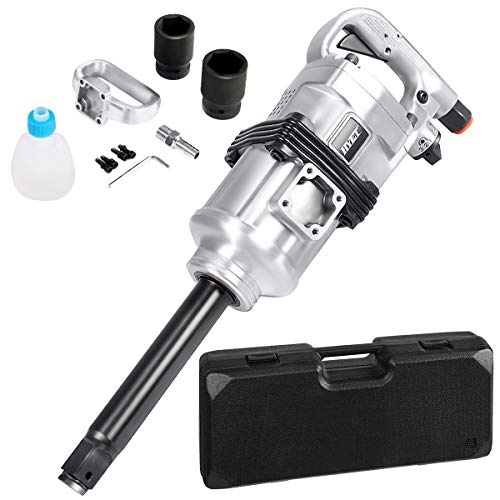 Goplus 1” Impact Wrench, Air Impact Gun with 1-1/2" & 1-5/8" Sockets, 6 Inch Extended Anvil, 1/2" NPT Air Inlet, Carrying Case, Pneumatic Impact Gun for Car Truck Tire, Max Torque Output 1900 ft