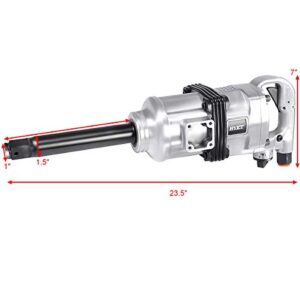 Goplus 1” Impact Wrench, Air Impact Gun with 1-1/2" & 1-5/8" Sockets, 6 Inch Extended Anvil, 1/2" NPT Air Inlet, Carrying Case, Pneumatic Impact Gun for Car Truck Tire, Max Torque Output 1900 ft