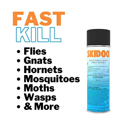 Diversey 5814919 Skidoo Institutional Flying Insect Killer II, Kills Flies, Gnats, Mosquitoes, Wasps & More, Aerosol Spray, 15-Ounce