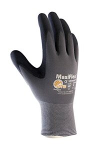 maxiflex ultimate atg 34-874 - medium 34-874/seamless knit nylon/lycra glove with nitrile coated icro-foam grip on palm and fingers, gray/black (pack of 12)