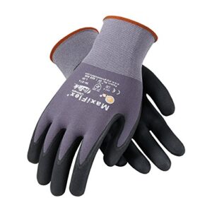 MaxiFlex Ultimate ATG 34-874 - MEDIUM 34-874/Seamless Knit Nylon/Lycra Glove with Nitrile Coated icro-Foam Grip on Palm and Fingers, Gray/Black (Pack of 12)