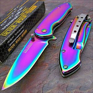 tac-force rainbow spectrum titanium folding pocket knife