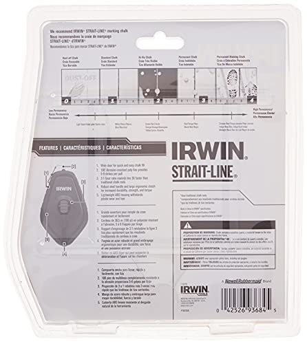 IRWIN STRAIT-LINE Chalk Line, Speedline Reel, Red, 100 ft. (1932885),2 Piece Set