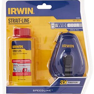 IRWIN STRAIT-LINE Chalk Line, Speedline Reel, Red, 100 ft. (1932885),2 Piece Set