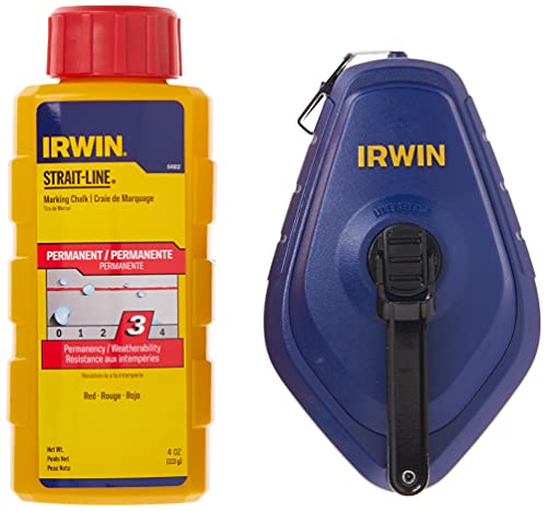 IRWIN STRAIT-LINE Chalk Line, Speedline Reel, Red, 100 ft. (1932885),2 Piece Set