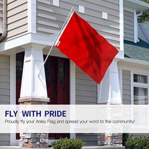 ANLEY Fly Breeze 3x5 Foot Solid Red Flag - Vivid Color and Fade Proof - Canvas Header and Double Stitched - Plain Red Flags Polyester with Brass Grommets 3 X 5 Ft
