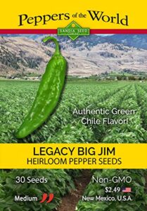 big jim legacy hatch variety - 30 seeds - authentic green chile flavor! mild-medium heat
